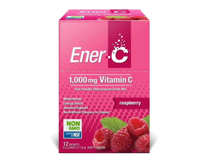 Ener,C 1,000mg vitamin C 12 Sachets Raspberry