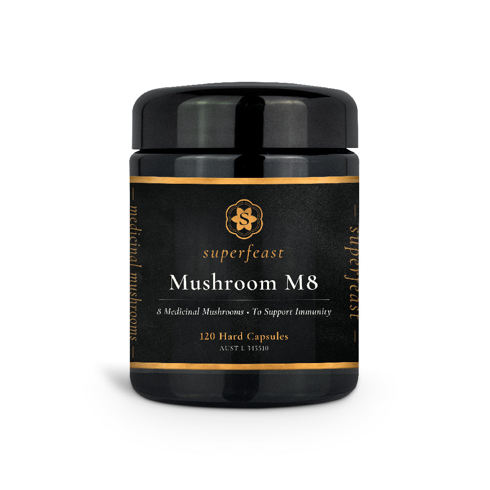 Superfeast MushroomM8. 8 Medical Mushrooms. To support Immunity 120 Hard Capsules